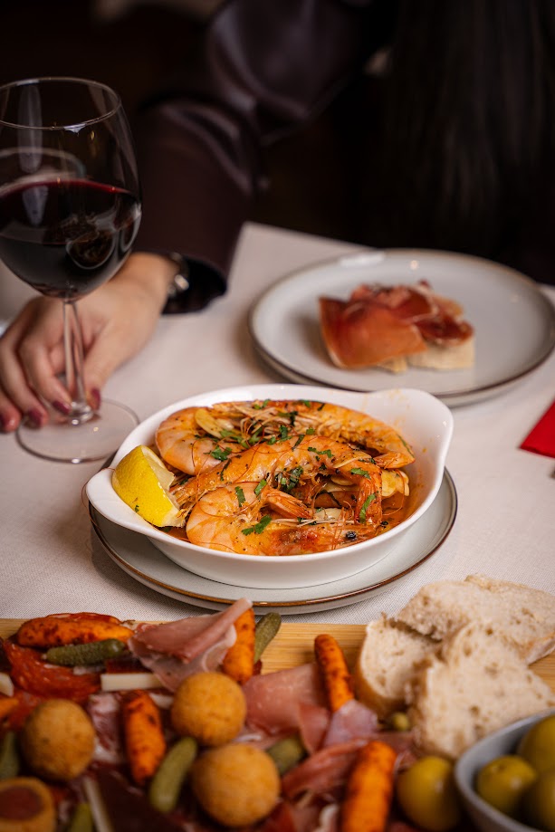 Grilled prawns plate